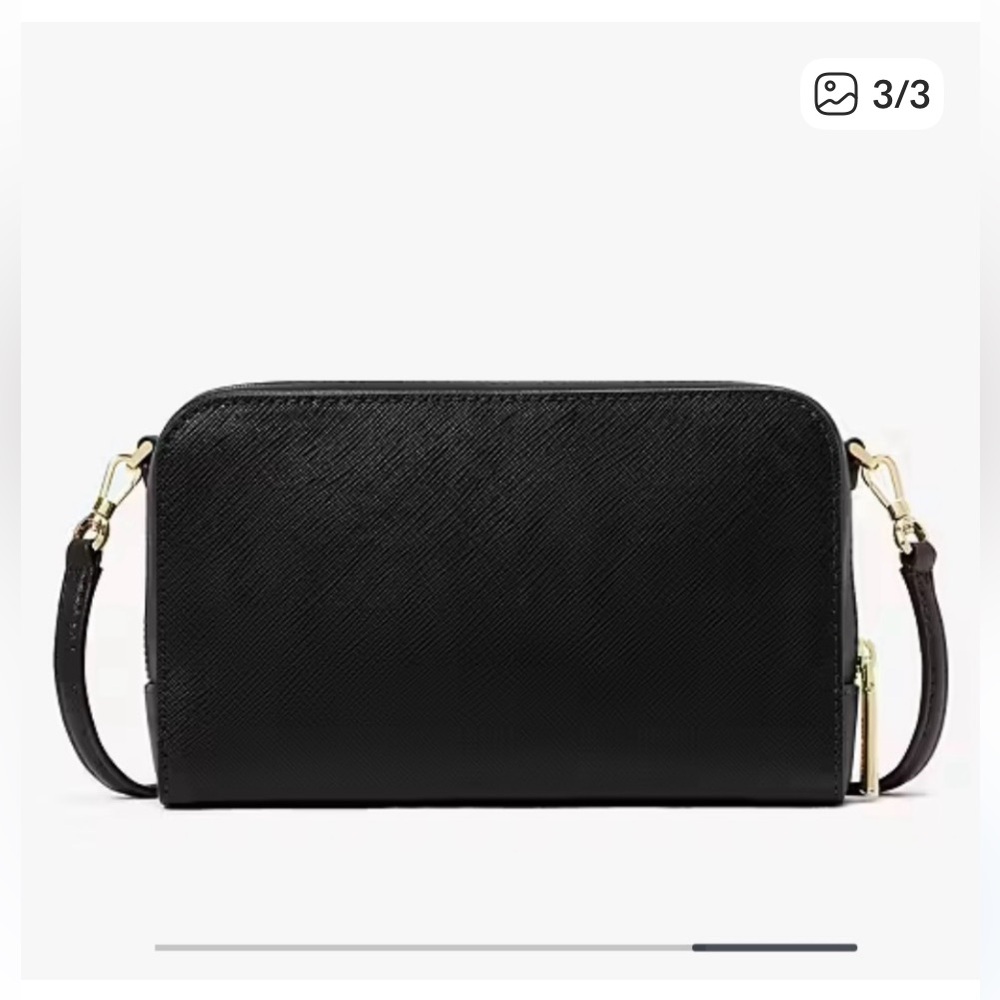 Kate Spade Staci Mini Crossbody Bag Black Saffiano Leather NWOT Designer - Picture 4 of 10